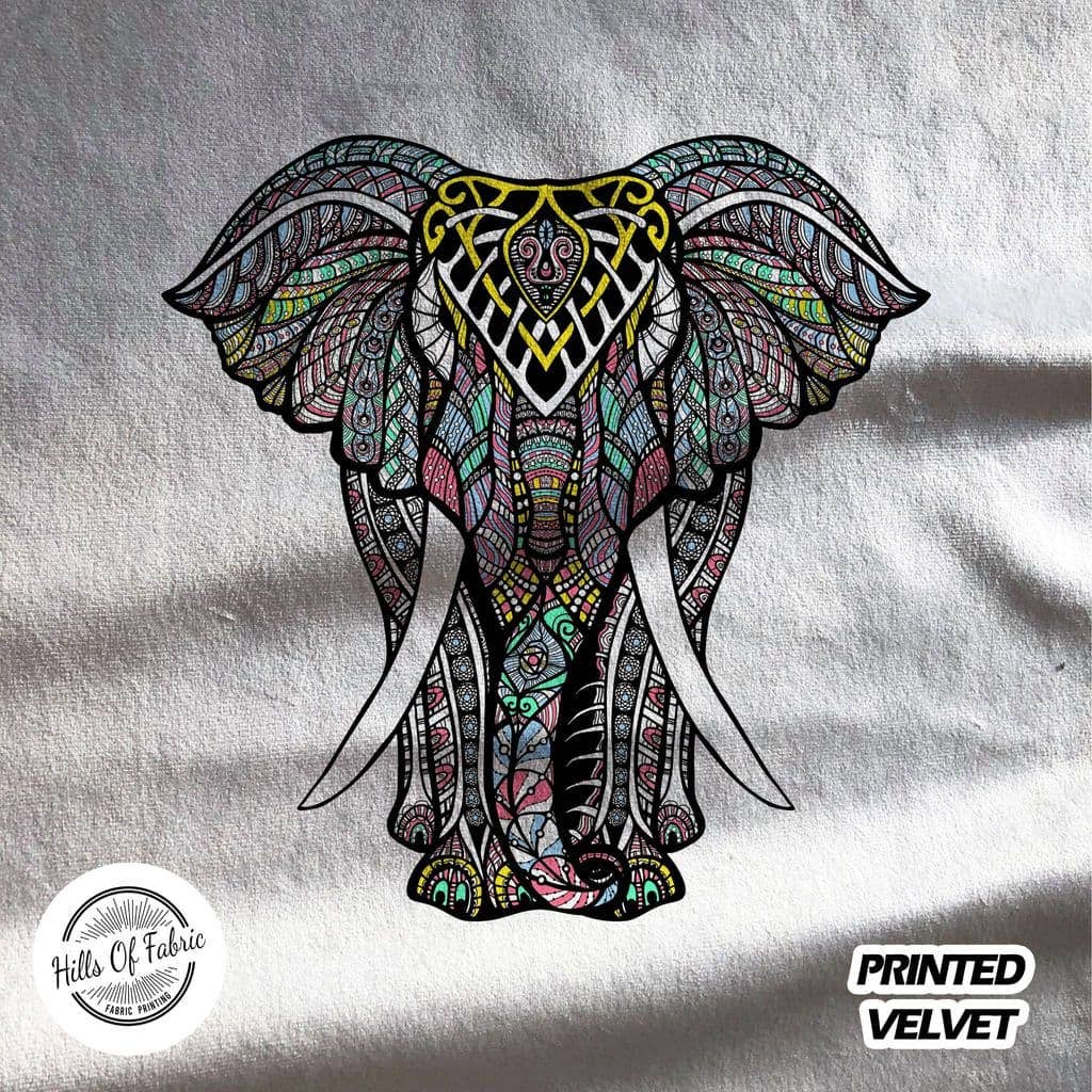 Animals Decorative Elephant Tusks Fabric Panel