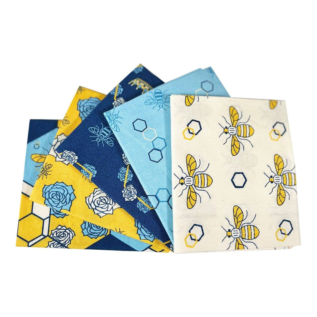 Bee Patchwork Cotton Fat Quarter Bundle 5 Pc