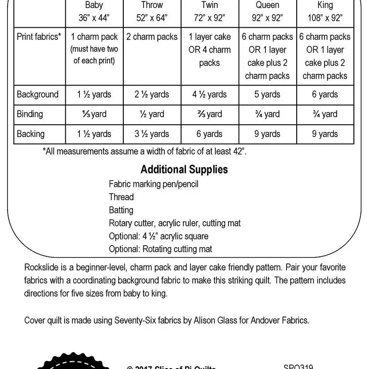 Rockslide Quilt Pattern