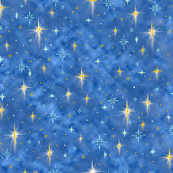 Born in Bethlehem Stars-Blue Fabric by the Yard