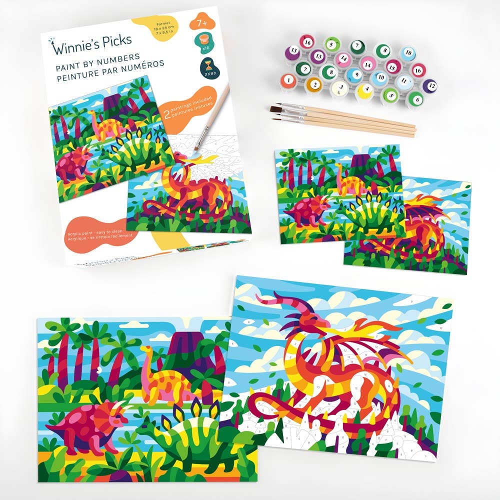 Dinosaurs and Dragon - Paint by Numbers Kit for kids