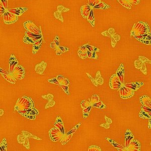 Shades of the Season Gold Butterfly Fabric by the Yard