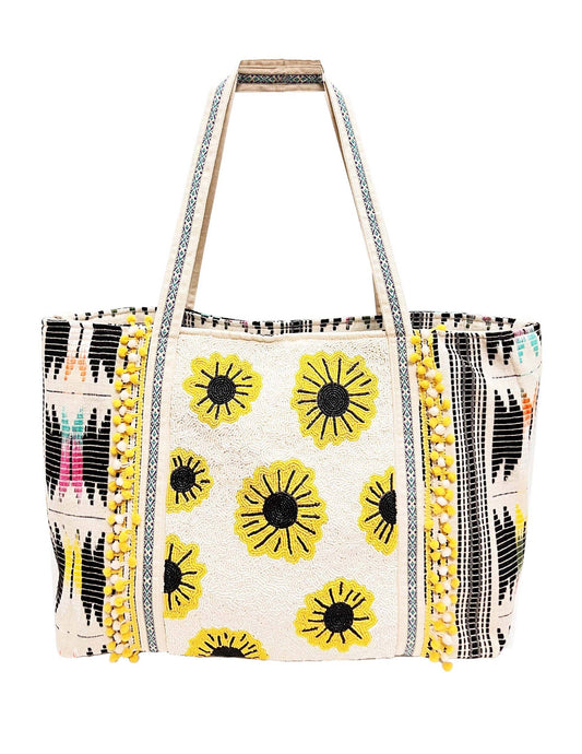 Sunflower Beaded Tote Bag LAC-TB-011