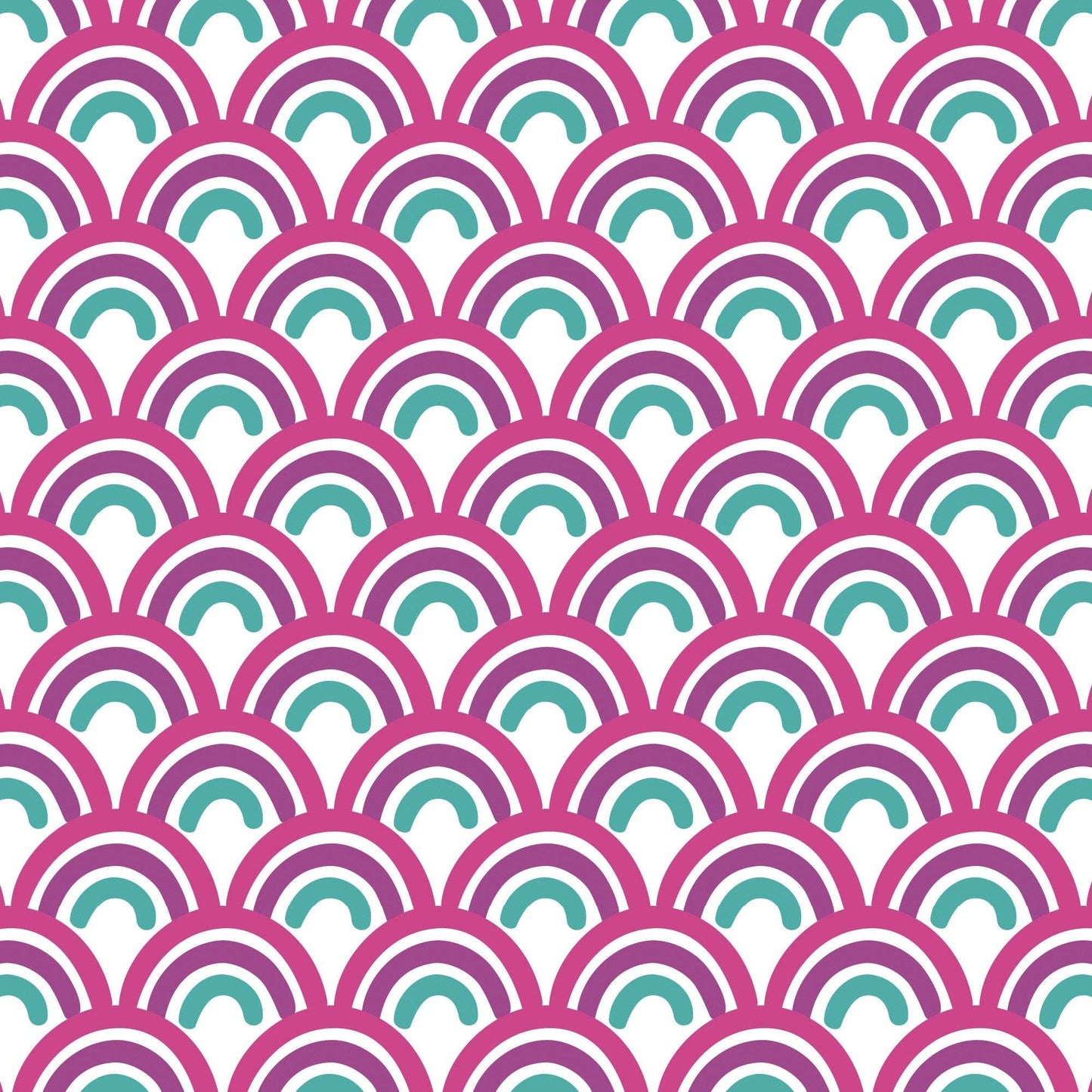 Mini Rainbow -White 100%Cotton Fabric by the Yard