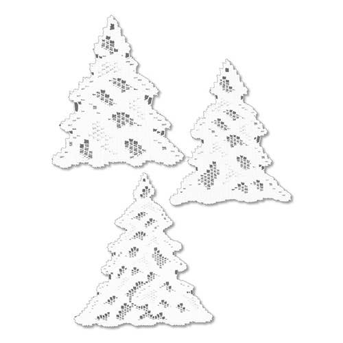 Winter Lace White Pine Window Cling Set of 3 White