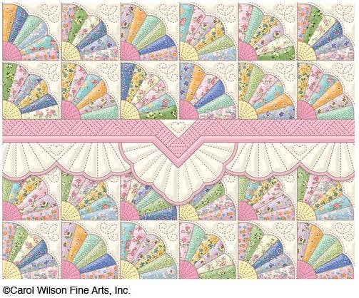 Fan Quilt Embossed, Die-cut Boxed Portfolio Note Cards