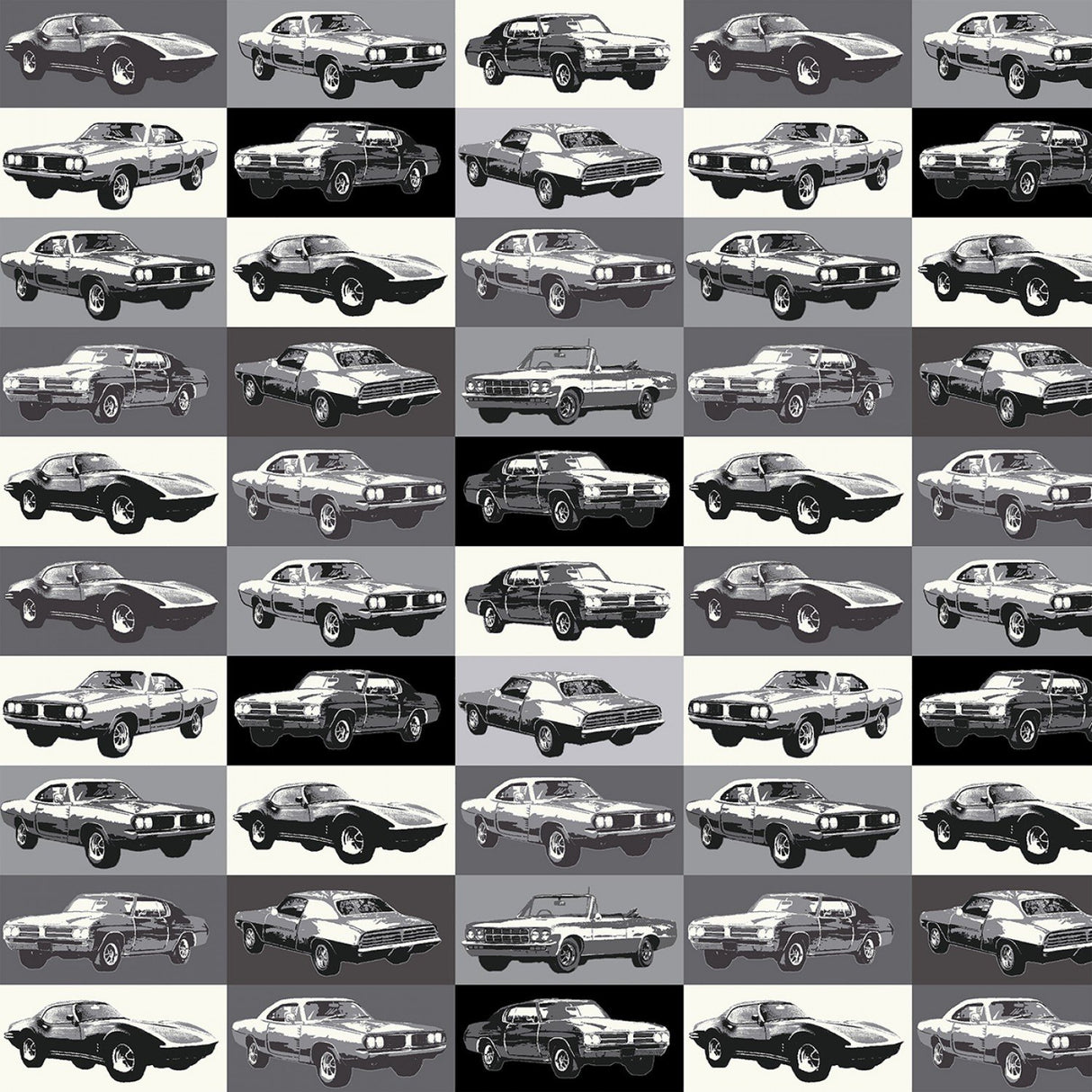 Gray American Muscle Fabric by the Yard