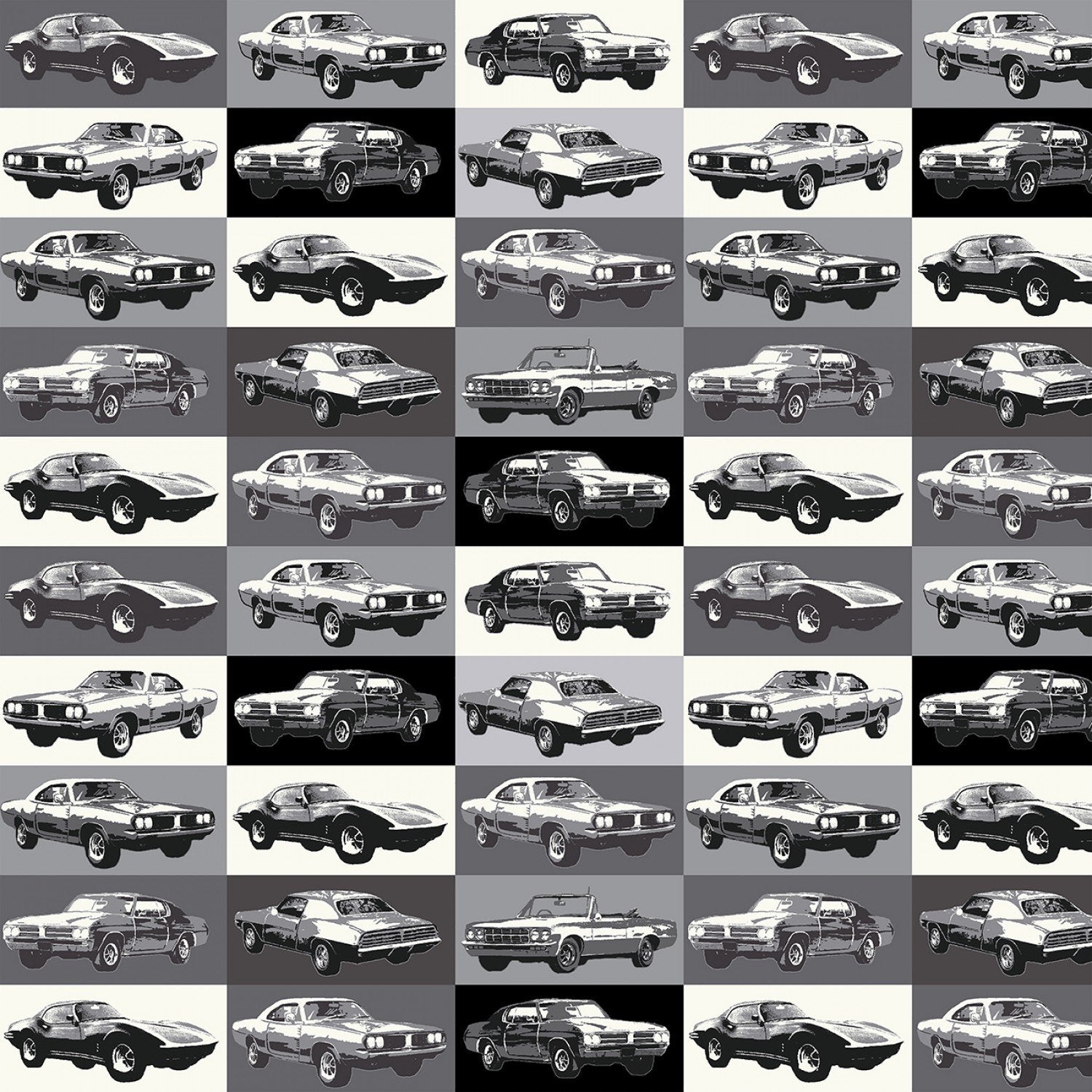 Gray American Muscle Fabric by the Yard