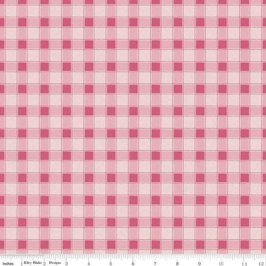 Hope in Bloom Plaid White Fabric by the Yard