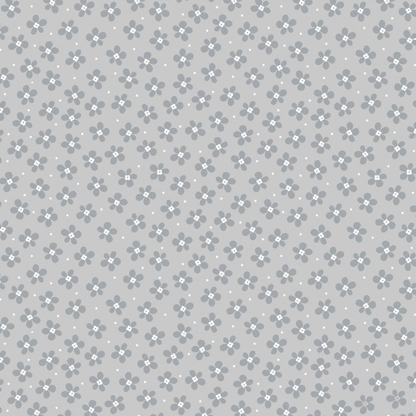 Contempo at Home Fabric by the Yard Sweet Flower Gray