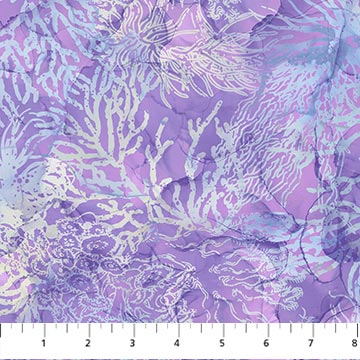 Whale Song by Northcott- Coral-Lavender by the yard