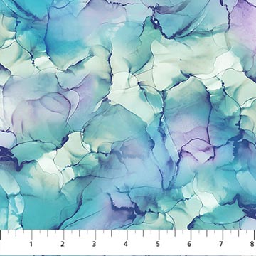 Whale Song by Northcott-Water Texture-Teal Multi by the yard