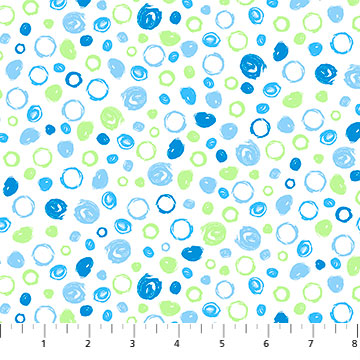 Dino Days Scribble Spots White Fabric by the yard- online only