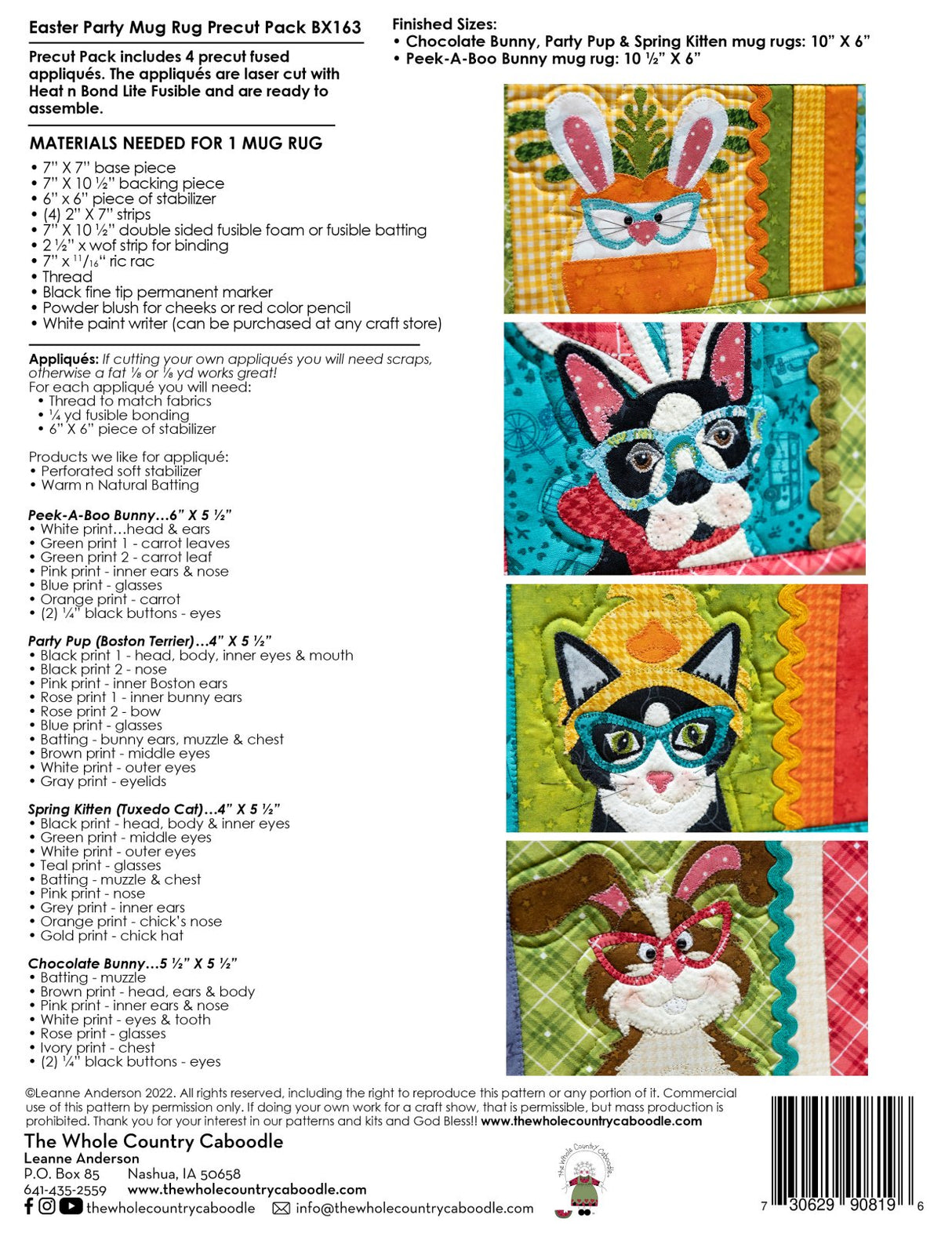Easter Party Mug Rugs - Precut Pack