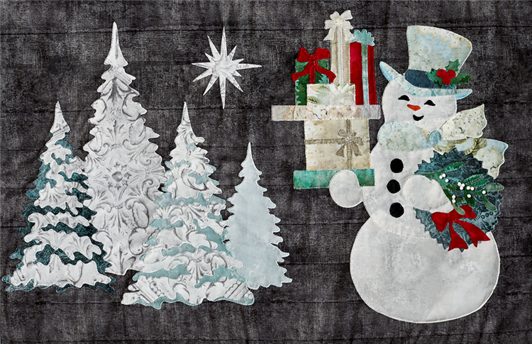 JOYEUX NOEL SNOWMAN LASER CUT FABRIC KIT