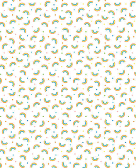 Noah's Journey - Little Rainbows - White Fabric by the Yard-