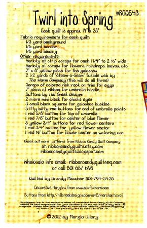 Seasonal Skinnies Twirl into Spring Skinnies - Fusible Applique Pattern