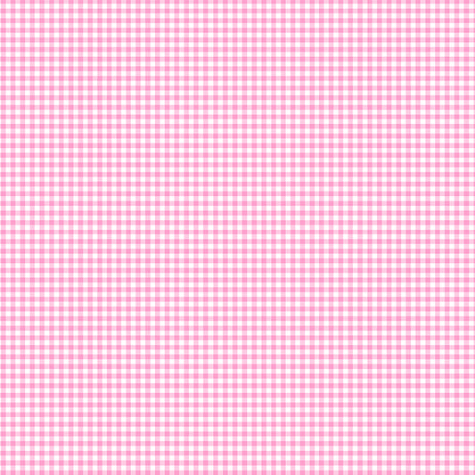Gingham Check pink fabric by the yard