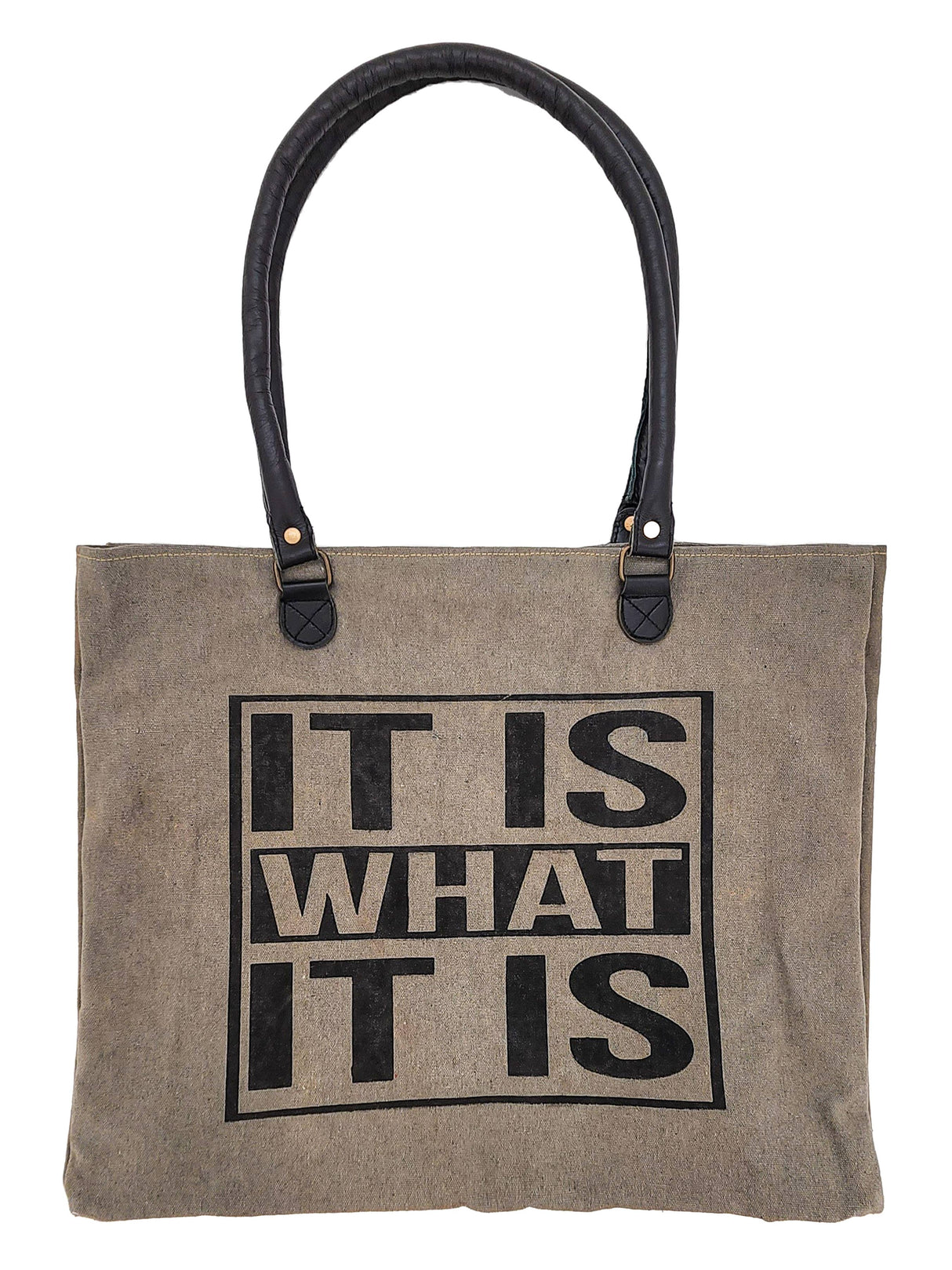 It Is What It Is Recycled Military Tent Market Tote