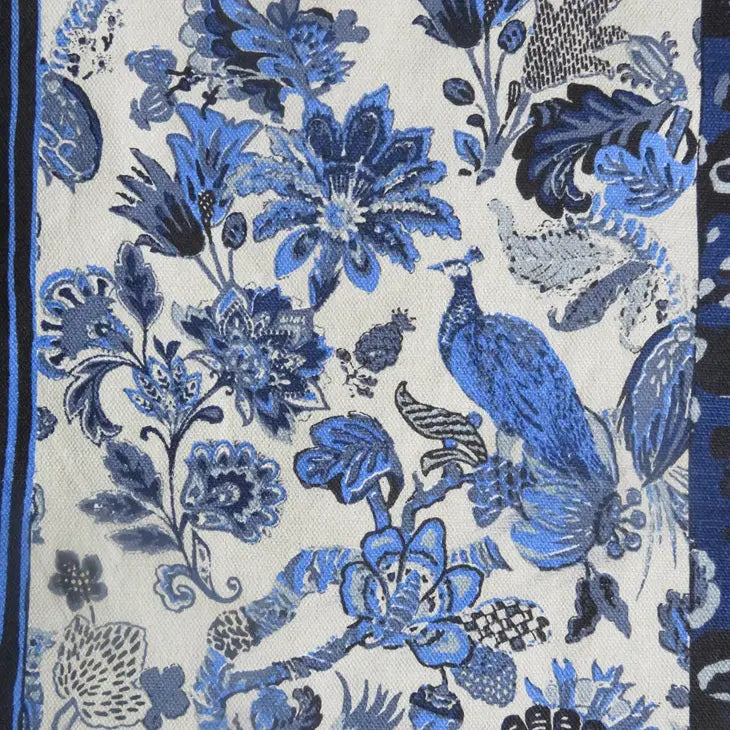 Blue English Garden reversible double cotton canvas bag