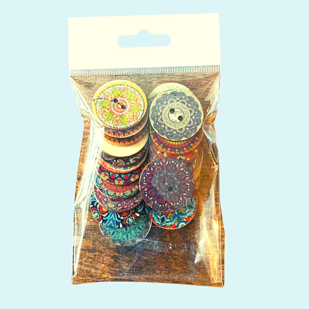 Wooden Decorative Buttons, 0.6, 0.75, 1 inch