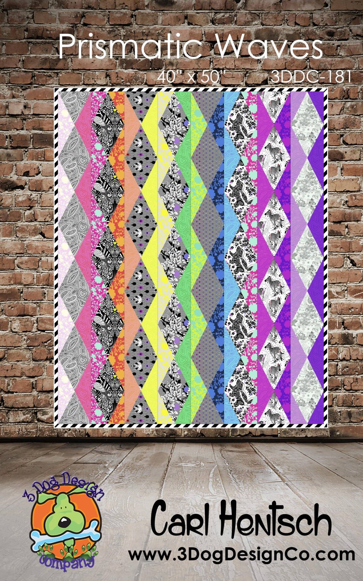 Prismatic Waves, printed quilt pattern