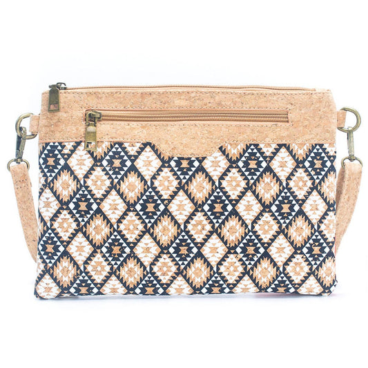 Natural Cork with Printed Design - Women's Crossbody and Clu