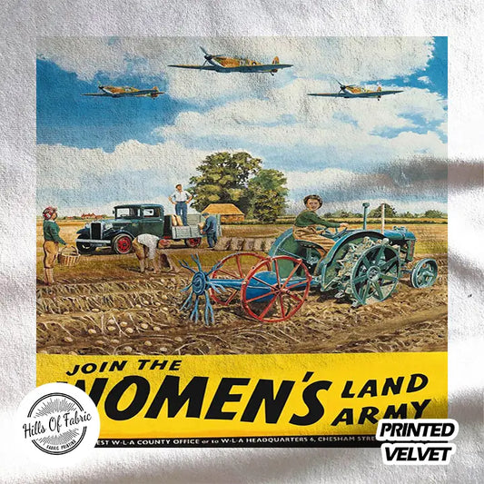 Woman's Land Army Printed Fabric Panel
