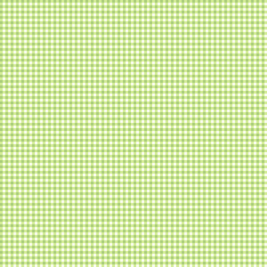 Gingham Check Light Green Fabric by the Yard