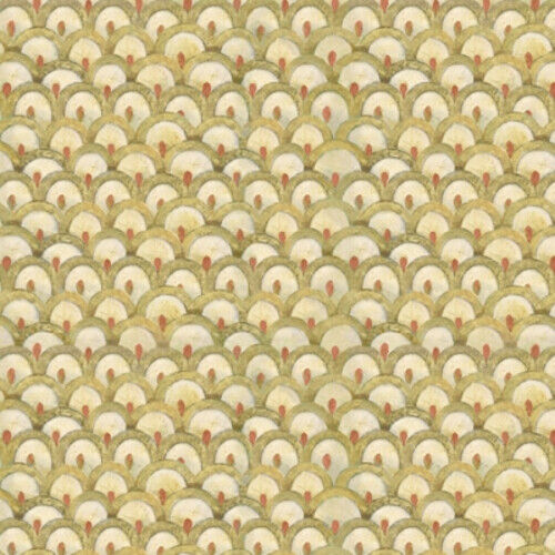 OWL ARABESQUE  Owls Scalloped Beige Fabric by the Yard-