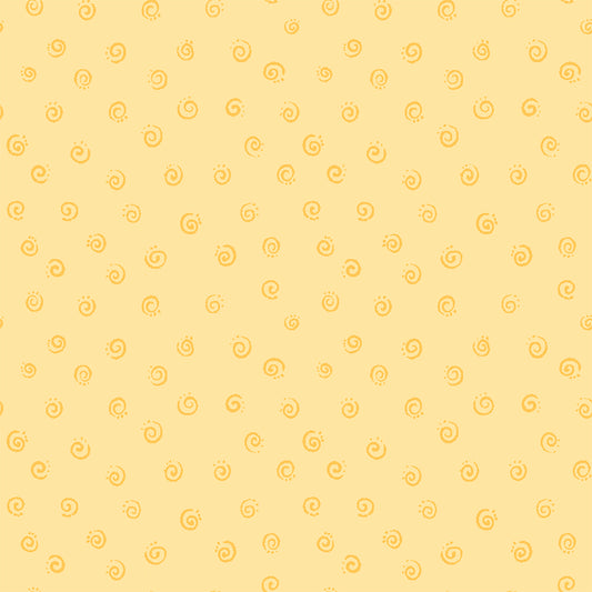 Yellow Squiggle Fabric by the Yard