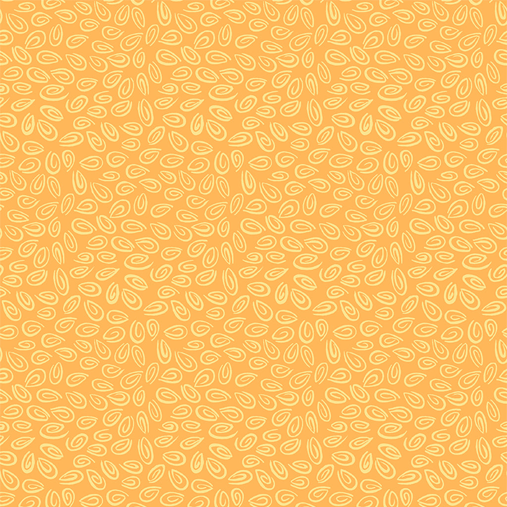 Swirl Orange Fabric by the Yard