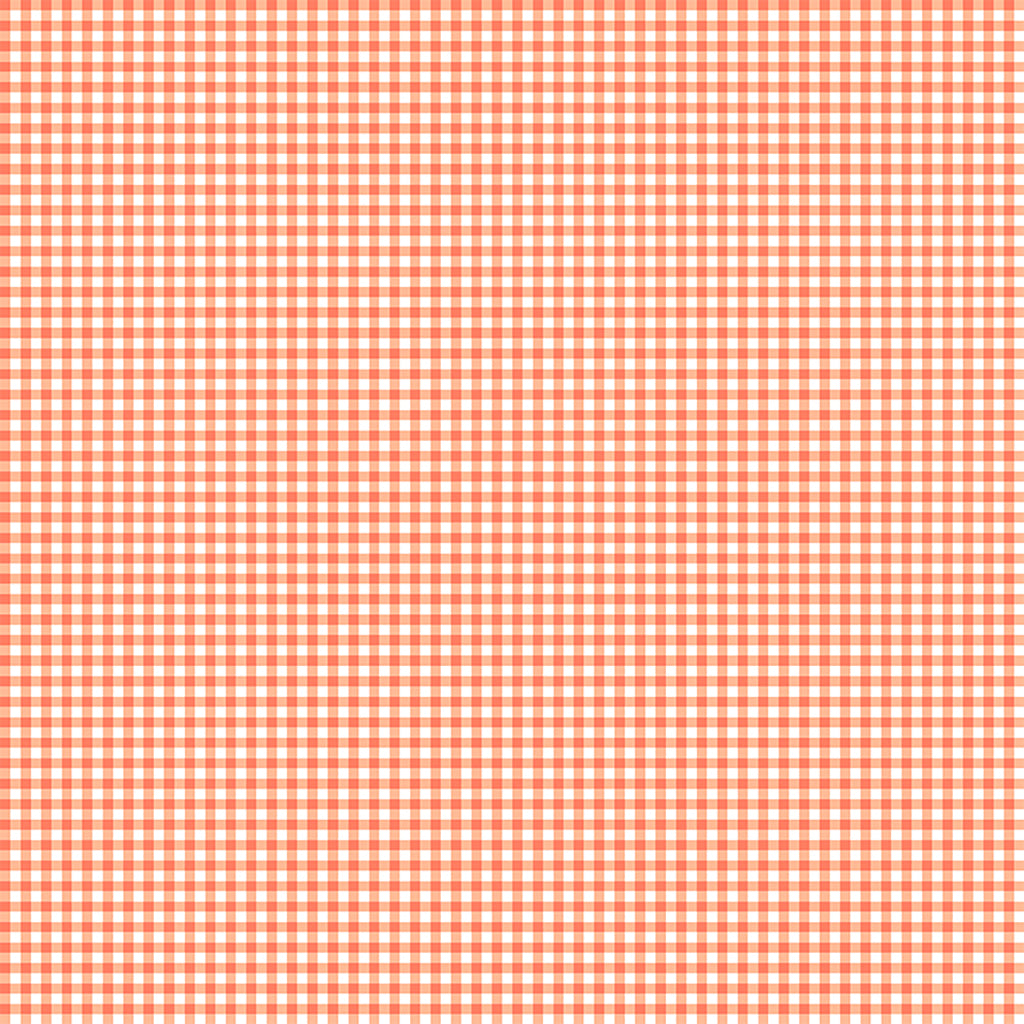 Gingham Check light Coral Fabric by the Yard