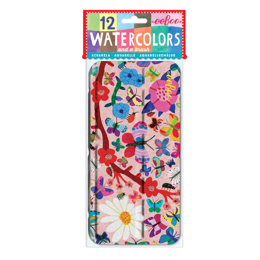 water color book and tin set