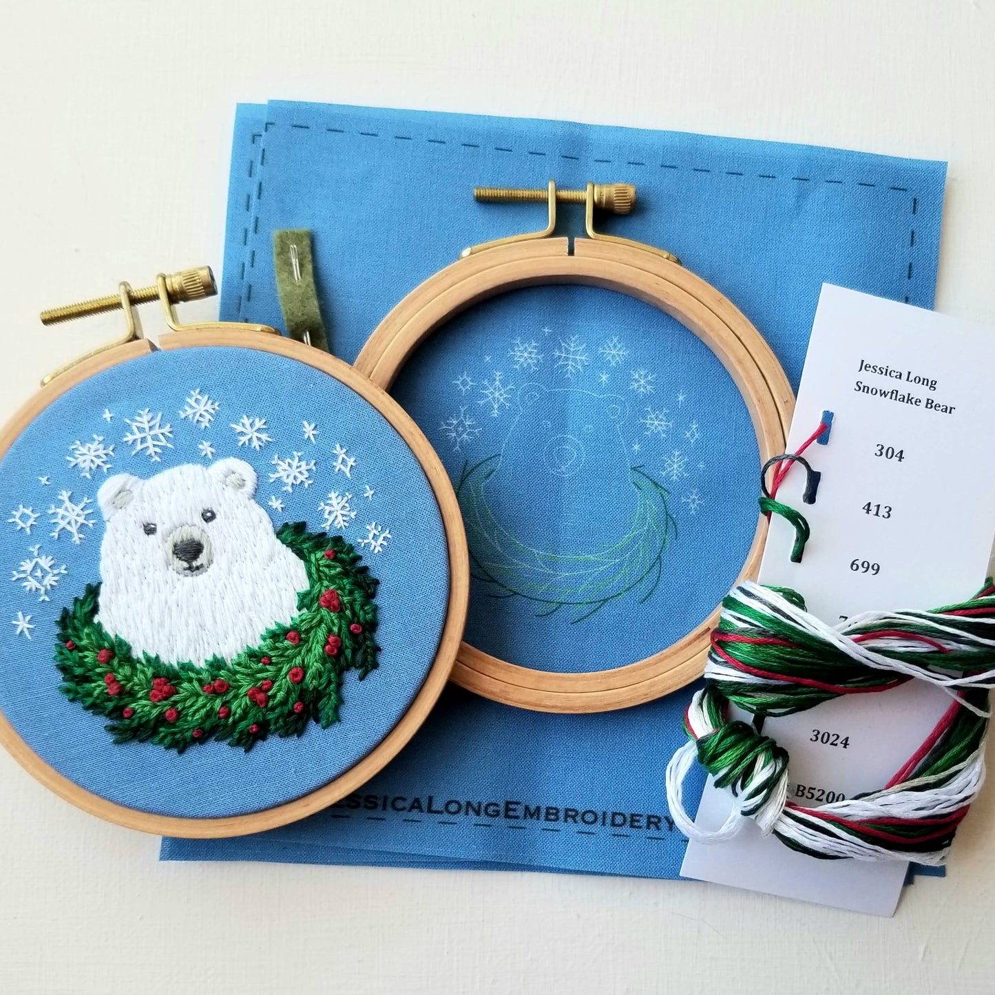 Holiday Bear Beginner Embroidery Kit