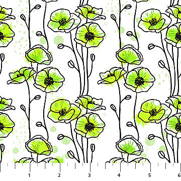 Good Together from Northcott, by the yard Floating Poppies