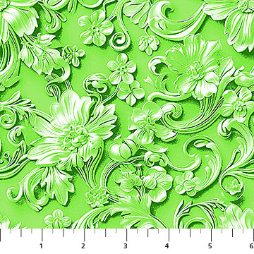 Good Together from Northcott, by the yard green Baroque Damask