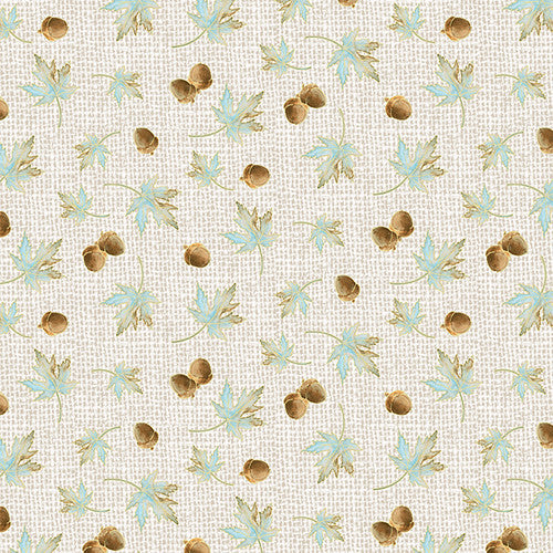 1314M-37 Cream-Blue || Pumpkin Kisses, by the yard