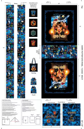 Harry Potter Tote Bag Panel 60in sold by the panel