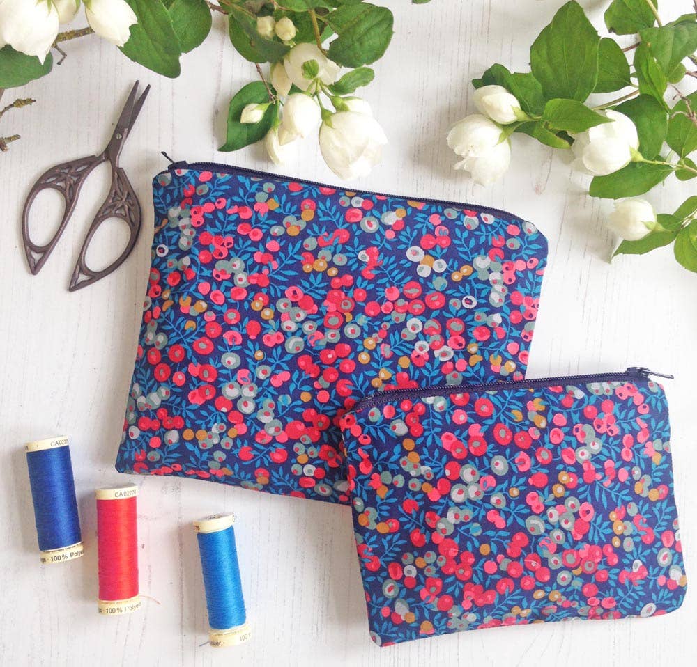 Liberty Tana Lawn Mixed Colours Make-Up & Coin Purse Kit