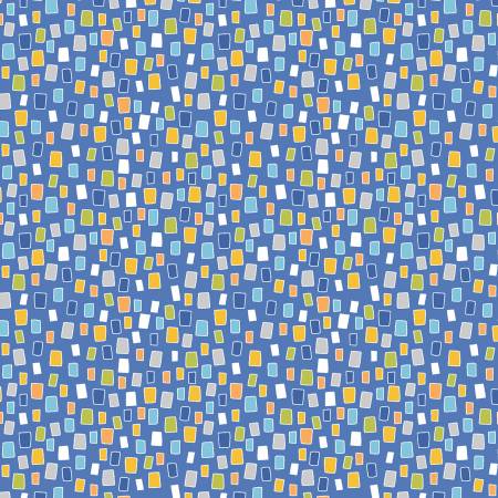 Benartex Chalk Baby Flannel Playful Shapes Blue Flannel by the Yard