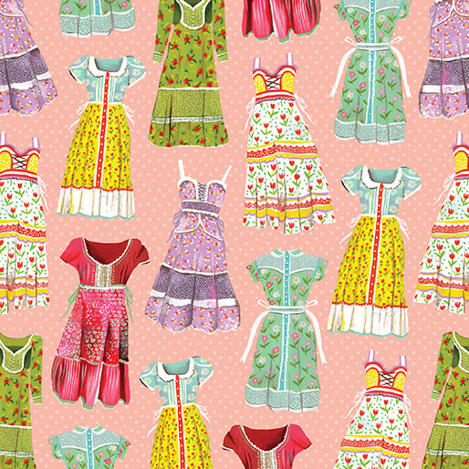 Prairie Dresses Lt.Peach Jam Katie Daisy for Benartex