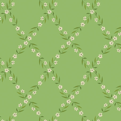 Daisy Lattice Mint Katie Daisy for Benartex