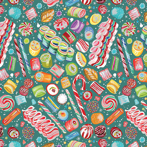 Magical Sweets Teal/Multi from by Katie Daisy for Benartex