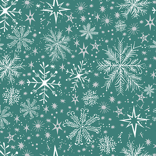 Snow Frost Teal  Katie Daisy for Benartex