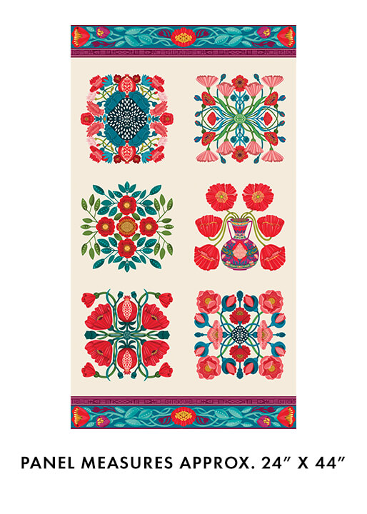 Mirrors Panel Cream/Multi by Nina Pace from Benartex by the panel
