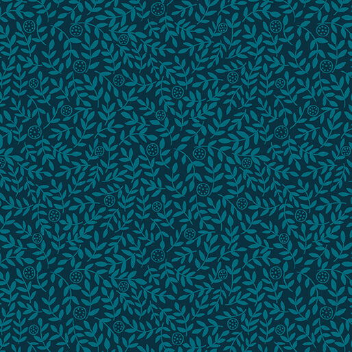 Mirrors, Fantasy Fern Teal by Nina Pace from Benartex by the yard