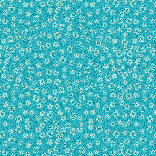 Mirrors, Petal Flower Turquoise by Nina Pace from Benartex by the yard