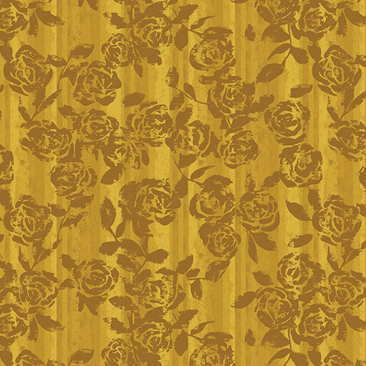 Gilded Garden Maize from Grunge Gone Glam by Jane Clauss for Benartex, Lawn by the yard