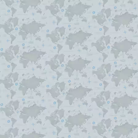 Grey Map 12 Inch repeat by the yard from Henry Glass